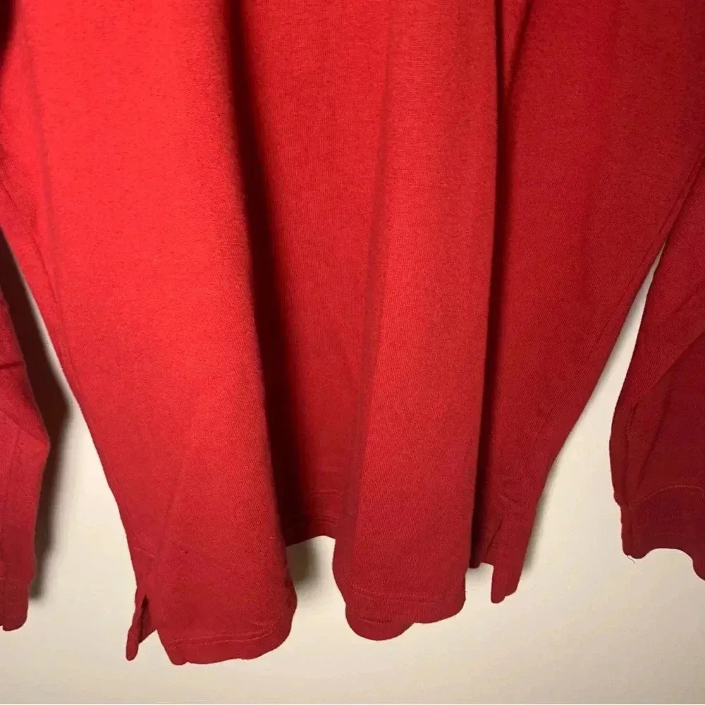 Men’s Ralph Lauren Polo Turtleneck Bear Sweater - 100% Cotton - Red Size Large - Picture 4 of 8